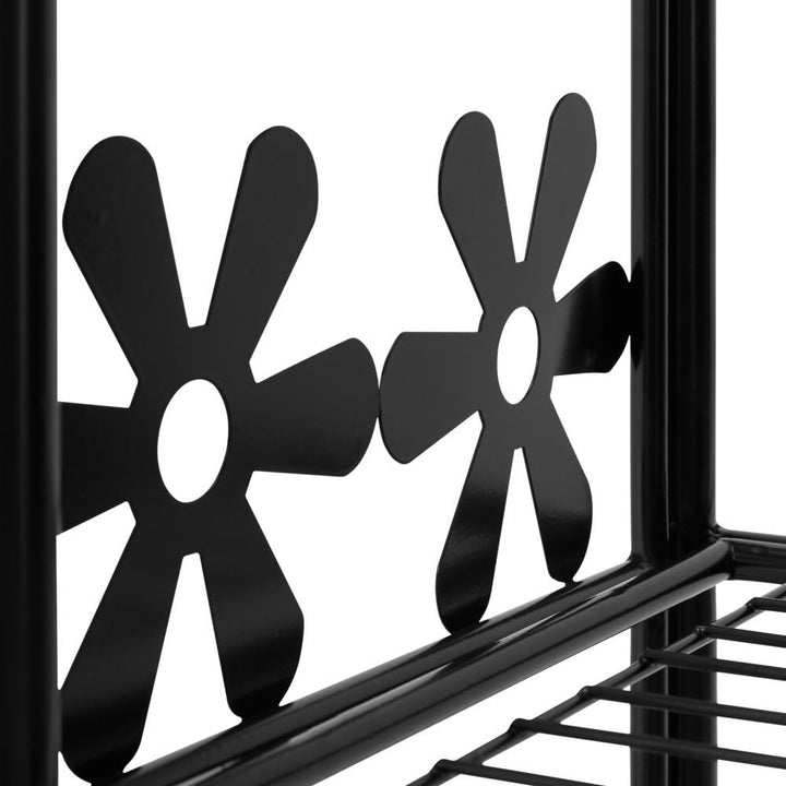 Deuba Blumenregal Metall Schwarz 3 Etagen Balkon Outdoor Indoor Blumenständer Pflanzenständer Blumen