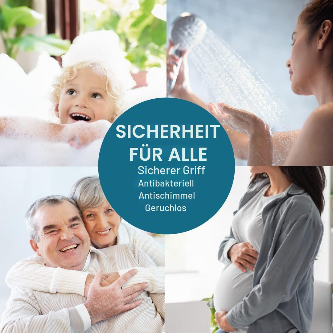 Tatkraft Detail - Premium Italien Duschmatte rutschfest für Senioren und Kinder - 60x60cm - Schimmel