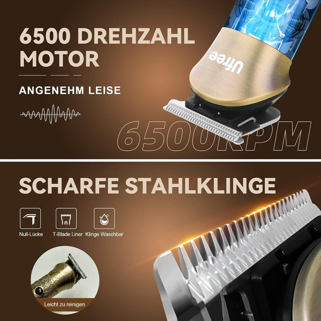 Ufree All-in-One Haarschneidemaschine, Profi Barttrimmer Haartrimmer Herren | Edelstahlklingen, Haar