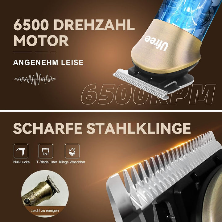 Ufree All-in-One Haarschneidemaschine, Profi Barttrimmer Haartrimmer Herren | Edelstahlklingen, Haar