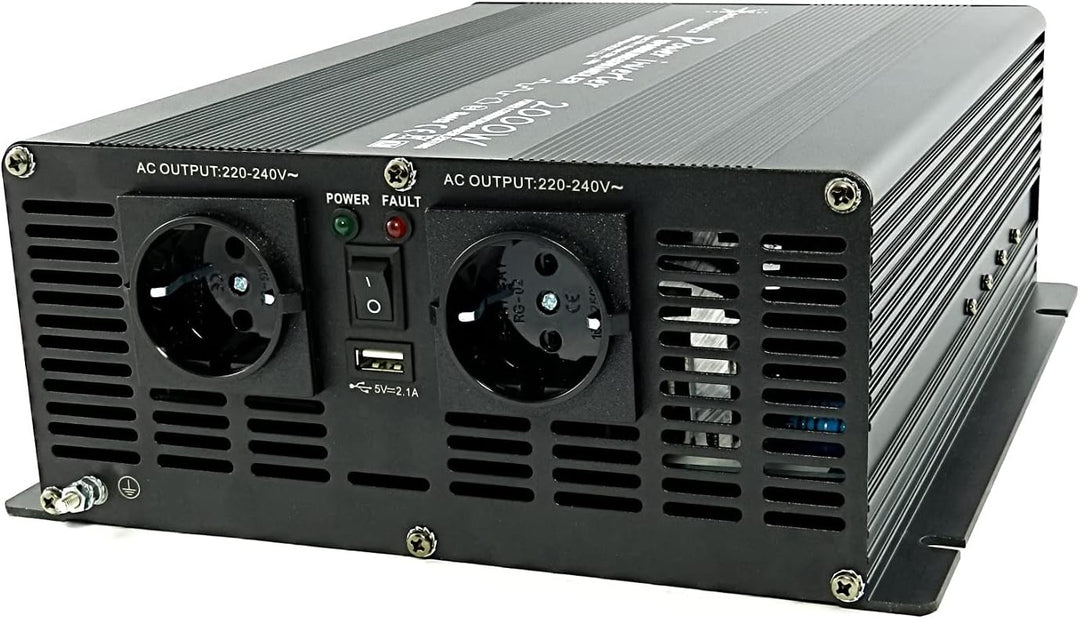 solartronics Spannungswandler Wechselrichter Intverter NM 2000-4000 Watt 12V zu 230V schwarz USB Sch