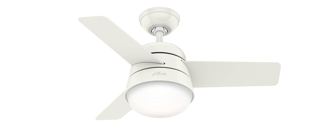 HUNTER FAN Finley, 36 inch, Indoor Ceiling Fan with Light and Handheld Remote, Fresh White Finish, 3