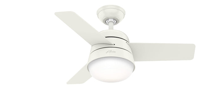 HUNTER FAN Finley, 36 inch, Indoor Ceiling Fan with Light and Handheld Remote, Fresh White Finish, 3