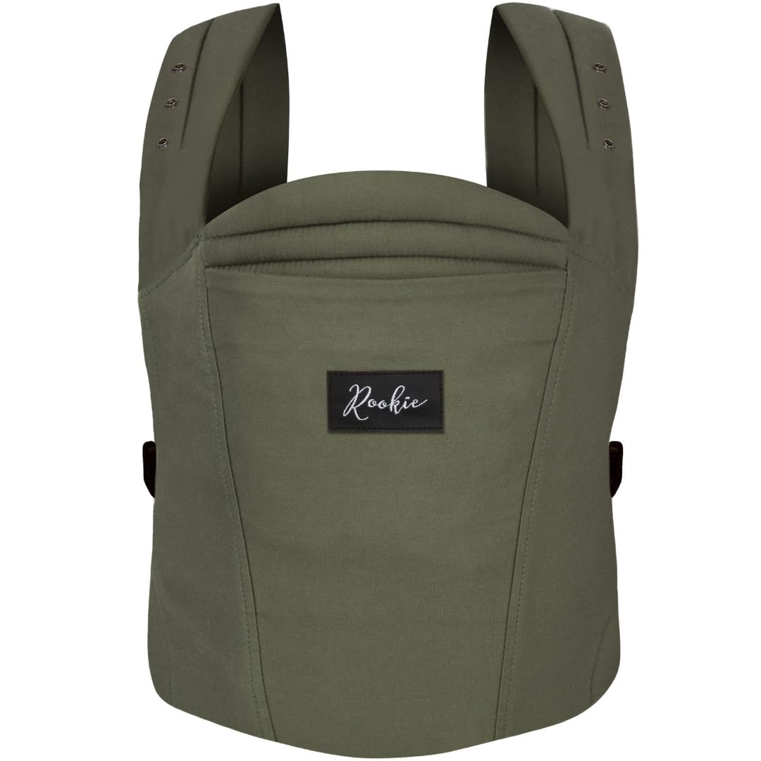 Rookie Babytrage ab Geburt - Ergonomisch, Bequem, Bio-Stoffe - Premium Elite Design - Baby Trage sch