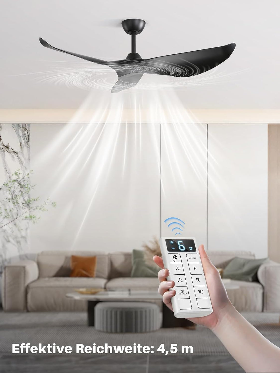 Sofucor 97cm Smart Deckenventilator mit Fernbedienung, Leise Deckenventilator mit Alexa/APP, WLAN, D