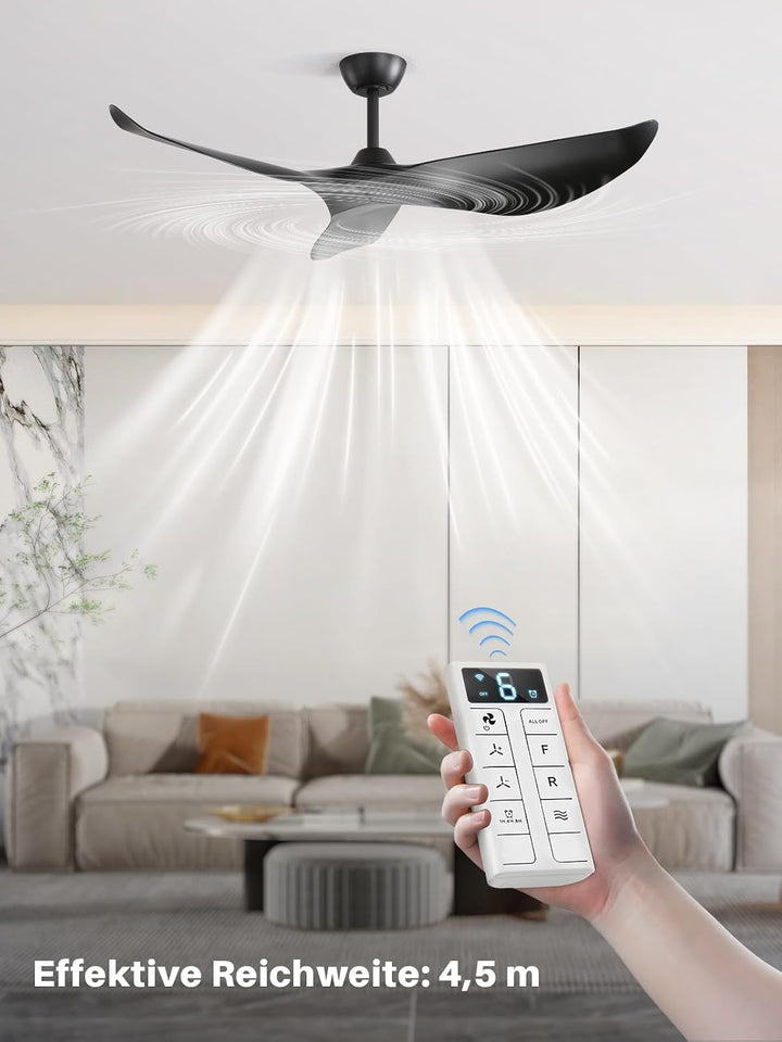 Sofucor 97cm Smart Deckenventilator mit Fernbedienung, Leise Deckenventilator mit Alexa/APP, WLAN, D