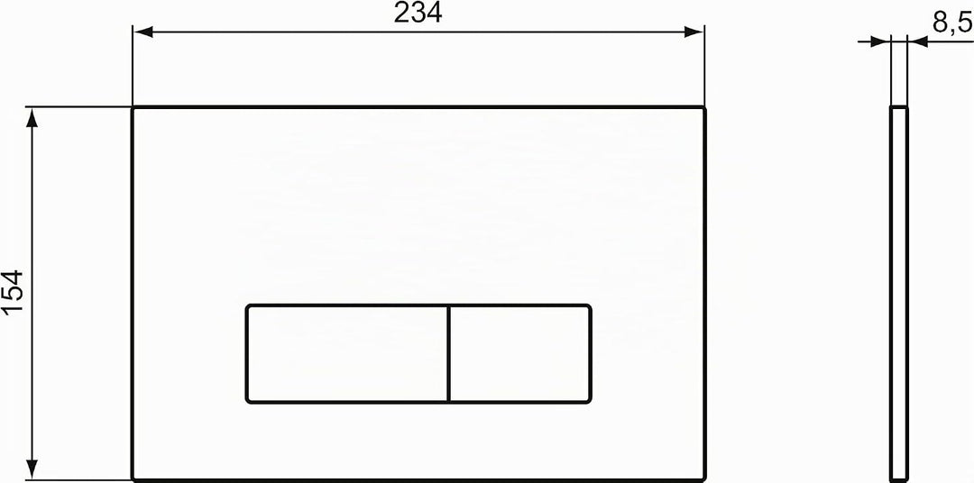 Ideal Standard R0121A6 Oleas Betätigungsplatte Oleas M2 Mechanical Toilet Flush Plate, Black Schwarz