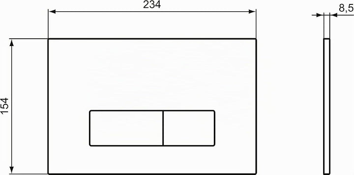 Ideal Standard R0121A6 Oleas Betätigungsplatte Oleas M2 Mechanical Toilet Flush Plate, Black Schwarz