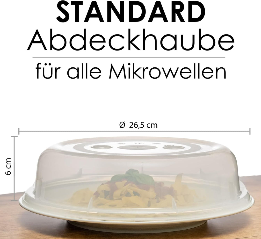Hausfelder Mikrowellen Abdeckung - 2er Set Standard Mikrowellenhaube ø26,5x6cm - Abdeckhaube Mikrowe