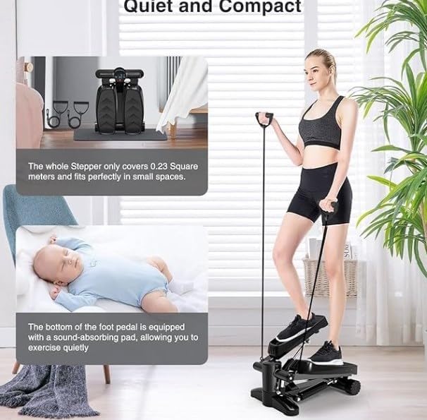 Swing Stepper mit Haltegriffen, Klettergerät mit LCD Screen, Übung Stepping Machine für effektives B