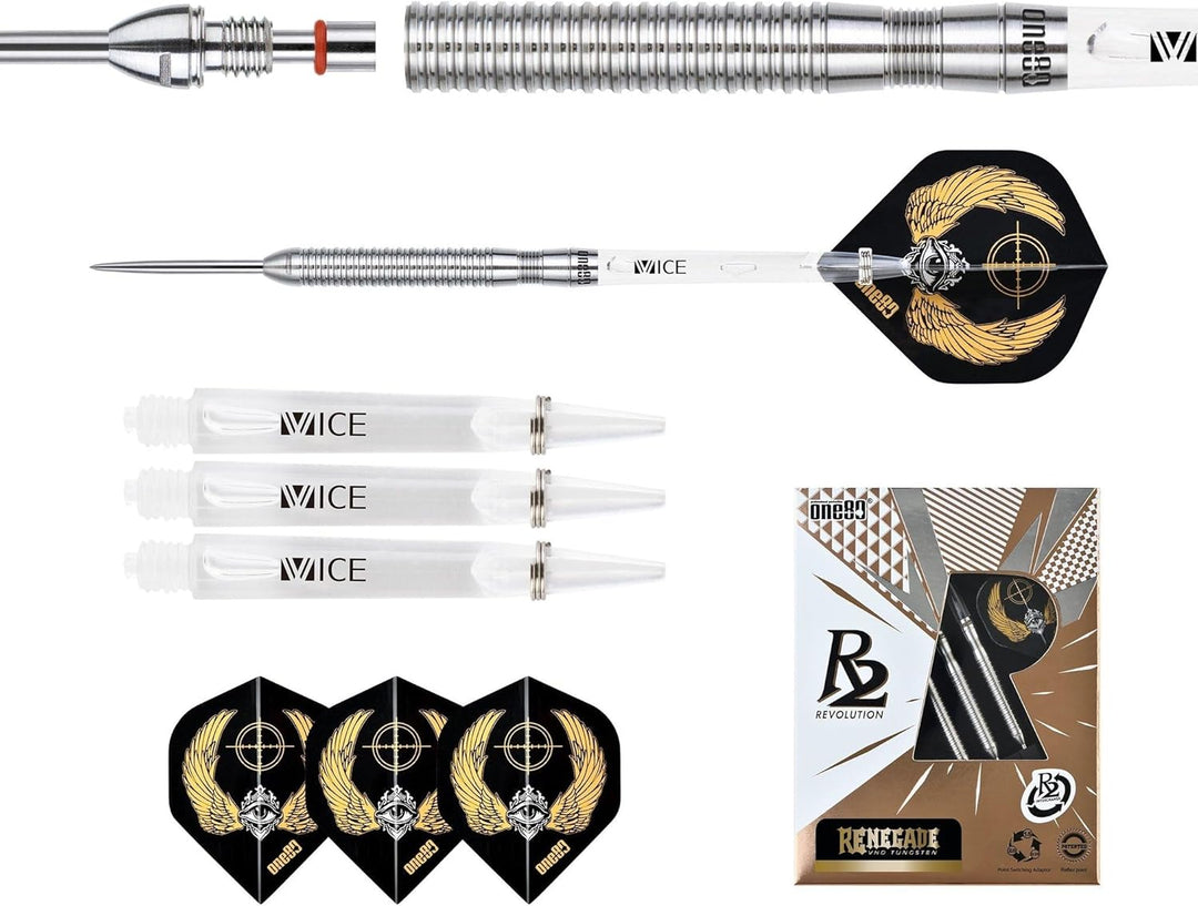 ONE80 Steel Darts R2 Revolution R2 Interchange Re-negade 2,35 mm Point VHD Steeltip Dart Steeldart m