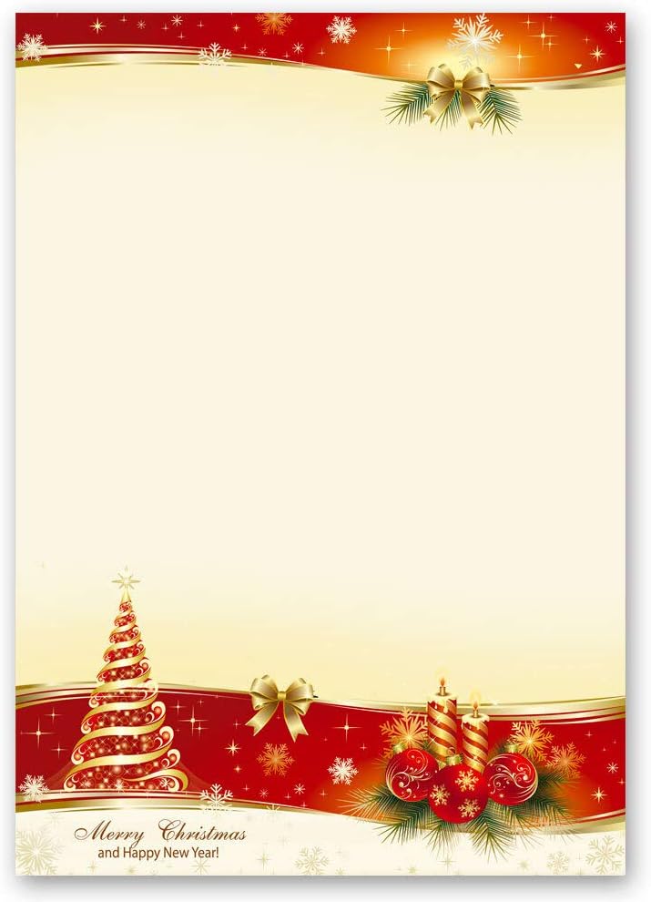 Briefpapier Sets Motivpapier Weihnachten Weihnachtsbriefpapier, BESINNLICHE WEIHNACHT 100 Blatt Brie