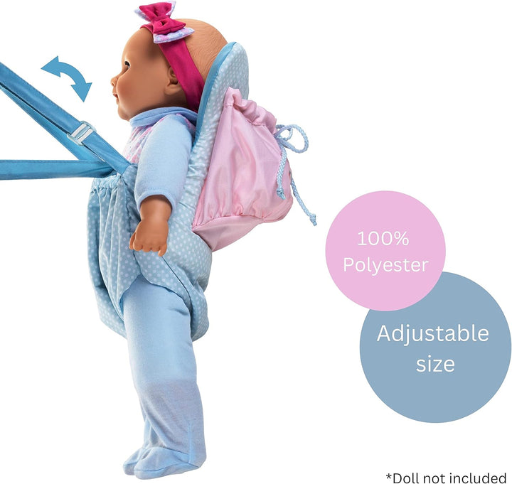 Theo Klein 1668 Baby Coralie Puppen-Bauchtragesitz | Verstellbare Gurte | Masse: 34 cm x 24,5 cm x 2