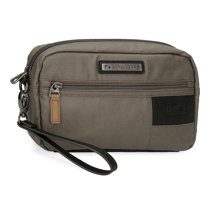 Pepe Jeans Bremen Handtasche, Braun, 24,5 x 15 x 6 cm, Baumwolle mit Details aus Kunstleder, Handtas
