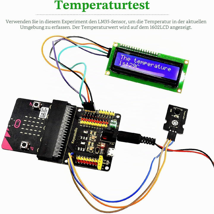 KEYESTUDIO BBC Micro: bit Starter Kit, Elektronisches Mikrobit Kit Kompatibel mit Microbit V1, V2 (o