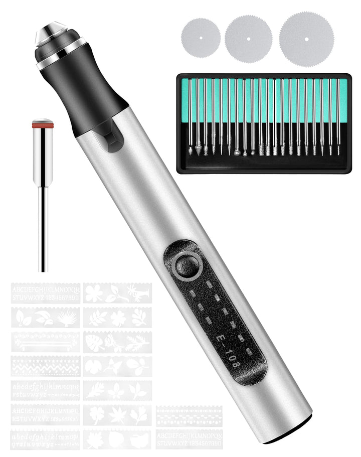 Elektrische Gravierstift Multifunktionaler Gravierwerkzeugsatz, ZITFRI Mini Graviergerät mit Gravurz