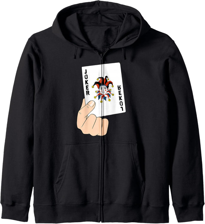Lustiges Joker Karte Spielkarte Zocker Narr Kapuzenjacke