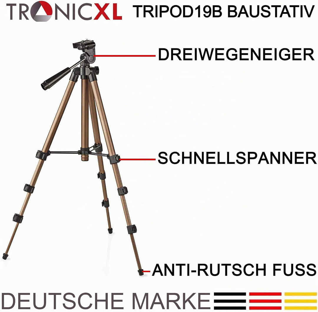 TronicXL Tripod 19B 105cm Baustativ Stativ Laser Nivelliergerät Linienlaser Kreuzlinienlaser kompati
