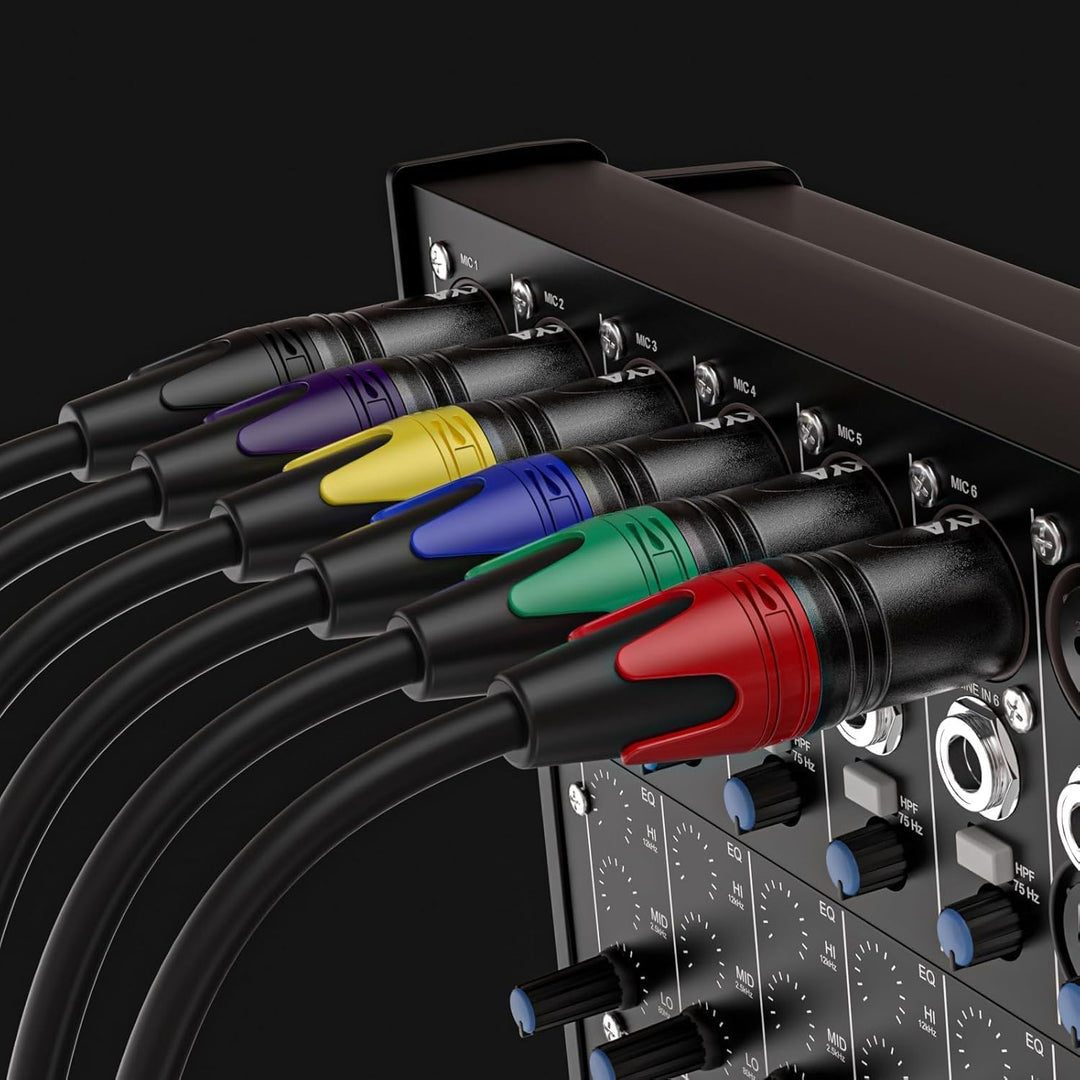 EBXYA XLR-Mikrofonkabel 20m/65,6ft 2er-Pack – 3-polig symmetrisch geschirmtes Audiokabel Schwarz – F