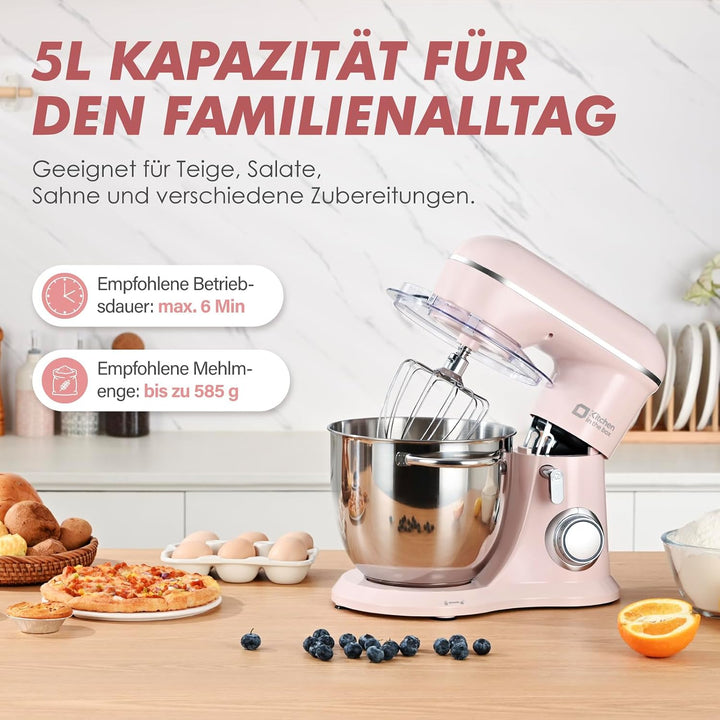 Kitchen in the box 5L Küchenmaschine, 1300W Knetmaschine &amp; Rührmaschine, 10 Geschwindigkeiten Teigma