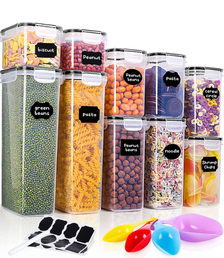 Vorratsdosen Set 10er Müsli Schüttdose Frischhaltedosen(2x0.8L+2x1.4L+2x1.6L+2x2L+2x2.8L)Kunststoff