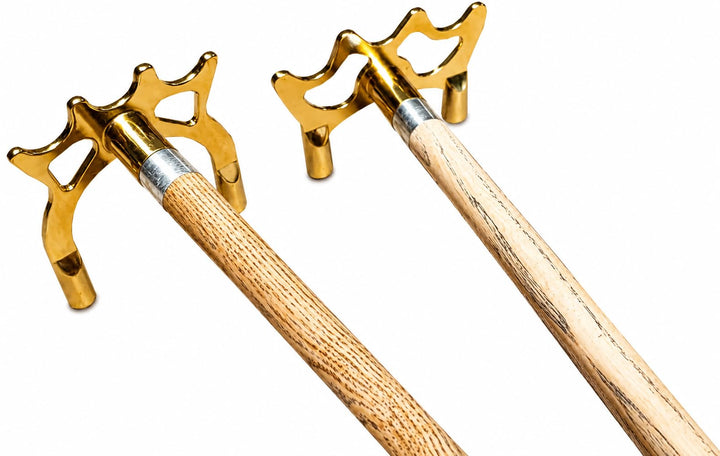 John West Brückenqueue Set, 2 Billard Brückenqueues, 145 cm | Hohe Messingbrücke, Flache Messingbrüc