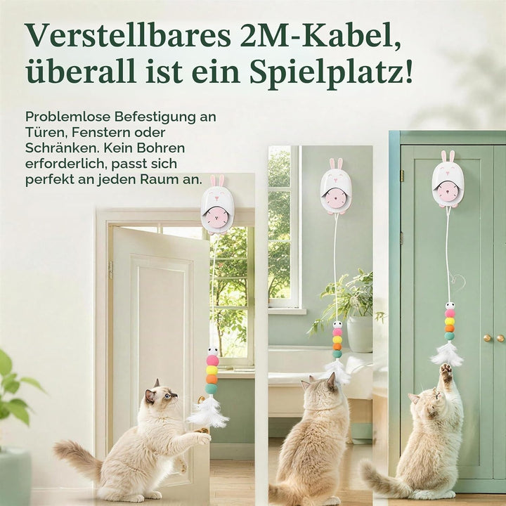 Rain smaller Interaktives Katzenspielzeug für Wohnungskatzen, Automatisches Hängendes Katzenspielzeu