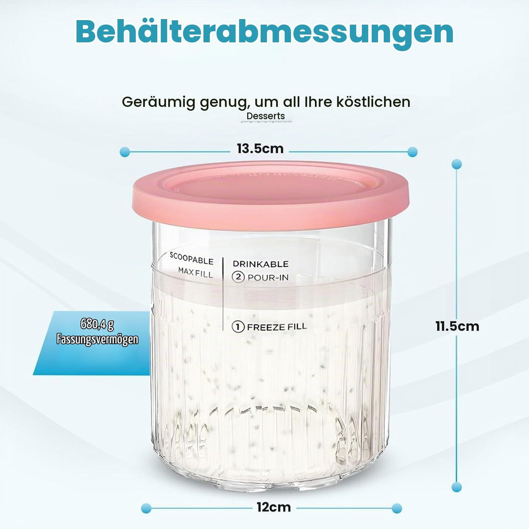 4 Stück Creami Behälte für Ninja Ice Creami Deluxe Pints und Deckel, 24 oz Ninja Ice Cream Maker mit