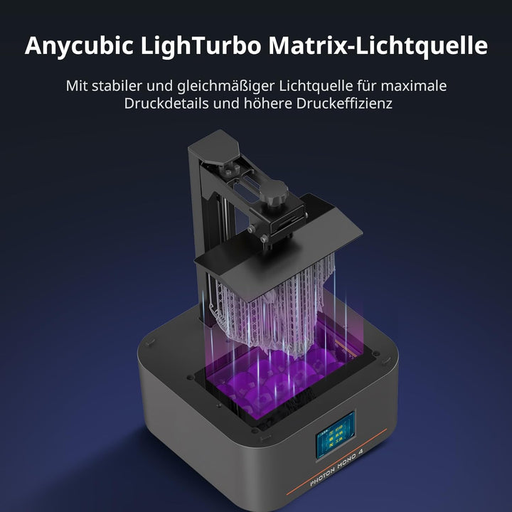 ANYCUBIC 10K 3D Drucker Photon Mono 4, mit 7" Monochrom-LCD-Bildschirm, Druckgeschwindigkeit 70 mm/h