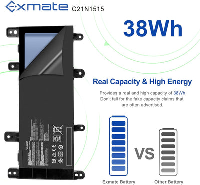 Exmate C21N1515 Laptop Akku für ASUS K756U X756U X756 X756UA X756UB X756UF X756UJ X756UQ X756UV X756