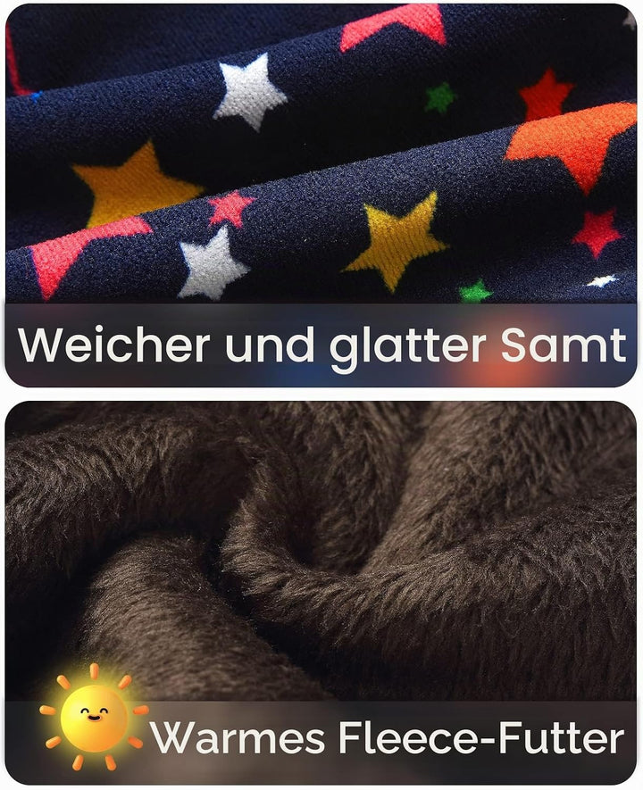 Adorel Mädchen Leggings Gefüttert Winter Hosen 2er-Pack Bunte Punkte &amp; Bunte Sterne 134-140, Bunte P
