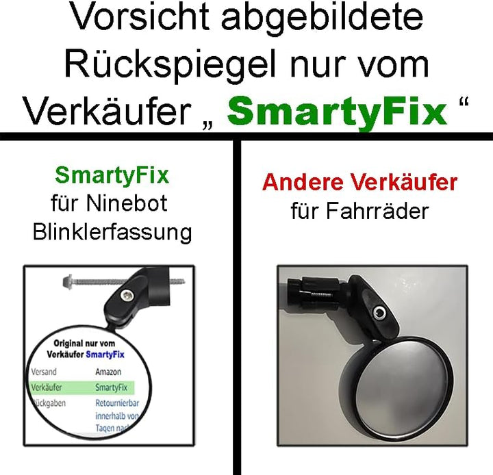 Rückspiegel für Ninebot Blinker E-Scooter MAX G2 D F2 plus E2 Pro | verstellbar 360° drehbar einklap