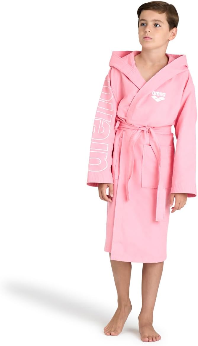 ARENA Jungen Zeal Plus Jr Bademäntel (1er Pack) 8-9 Jahre PINK-WHITE, 8-9 Jahre PINK-WHITE