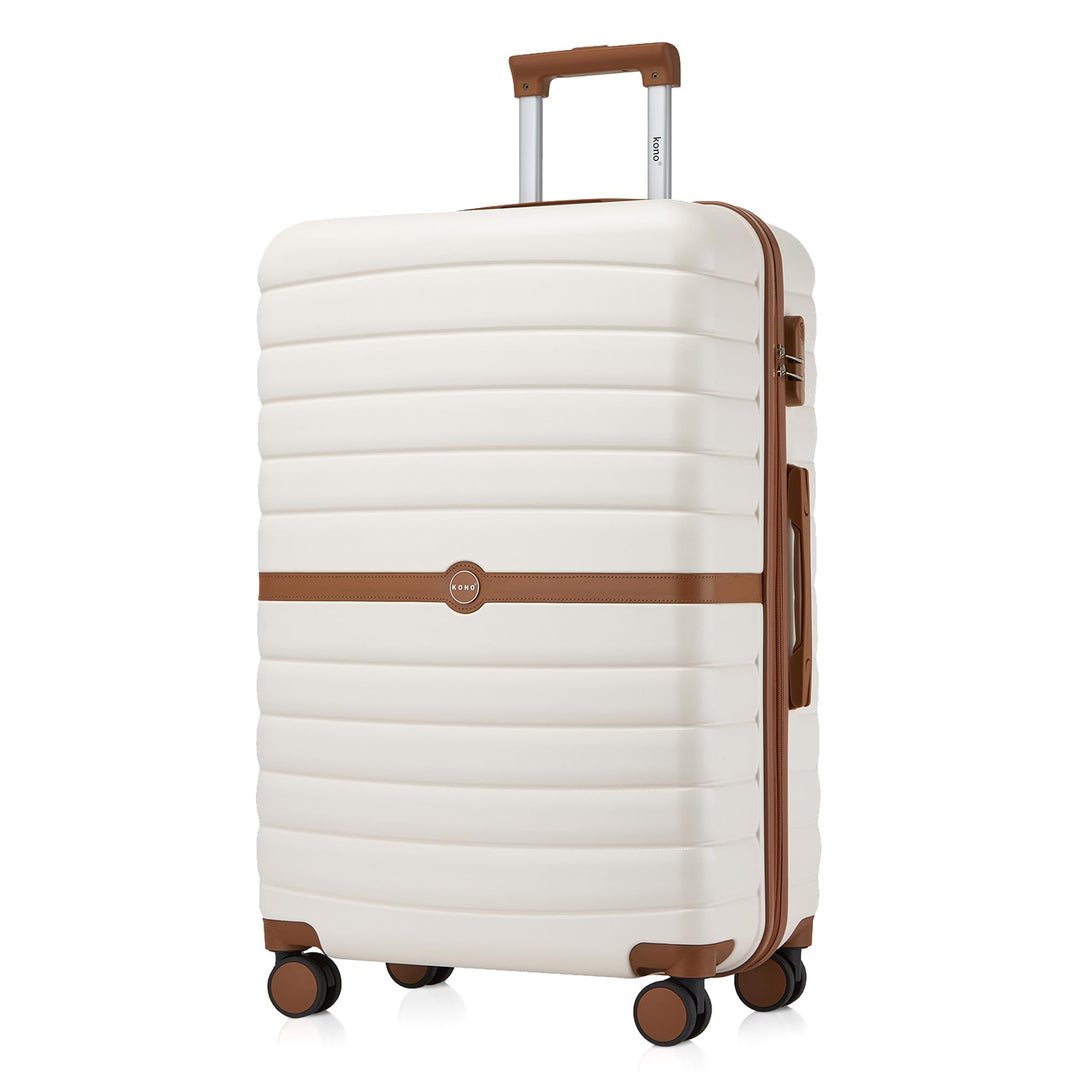 KONO Koffer Reisekoffer Trolley Koffer Gross von ABS+PC Hartschalenkoffer mit Zwillingsrollen und Za