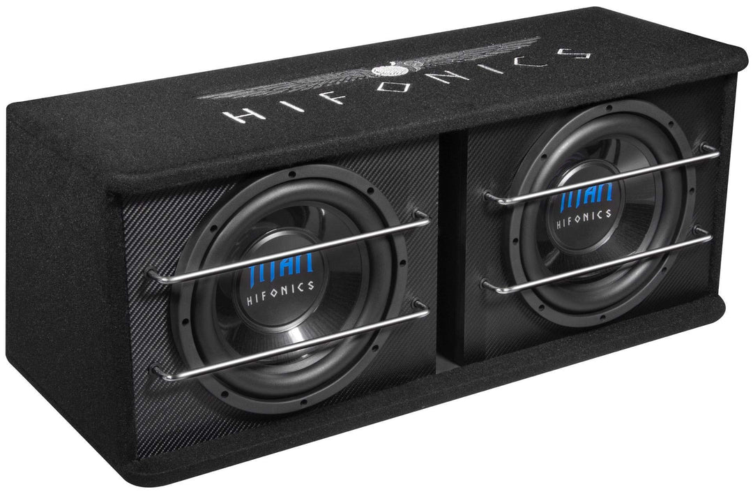 HIFONICS Titan TD-250R 2x25cm Gehäuse Bassreflex Subwoofer 1200 Watt Schwarz