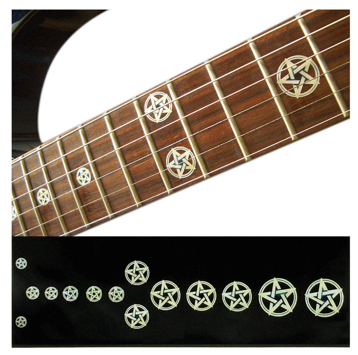 Inlay Sticker Griffbrett Position Marker für Gitarren &amp; Bass Kevin Bond Pentagrams Pentagramm, Penta