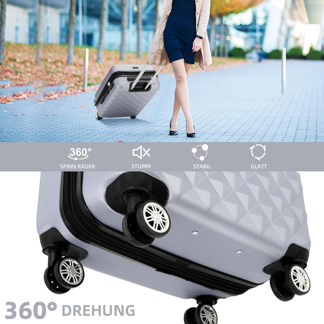 BEIBYE Kofferset 4 Zwillingsrollen Hartschale Trolley Koffer Reisekoffer Reisekofferset Gepäckset in