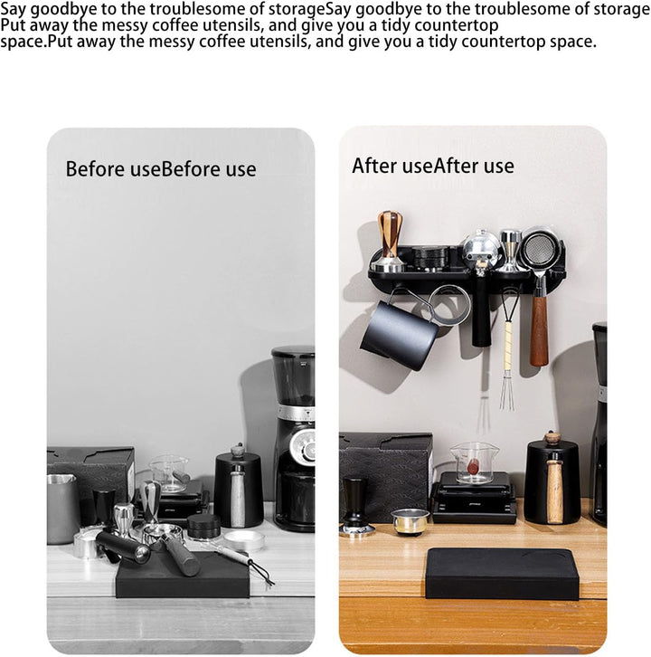 Espresso-Siebträger-Wandhalterung, Platzsparender Schwebender Kaffeestations-Organizer mit 58-mm-Sie