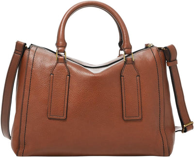 Fossil Damen Parker Eco Leder Schulranzen, 33cm L x 14cm B x 24.5cm H Brown, Brown