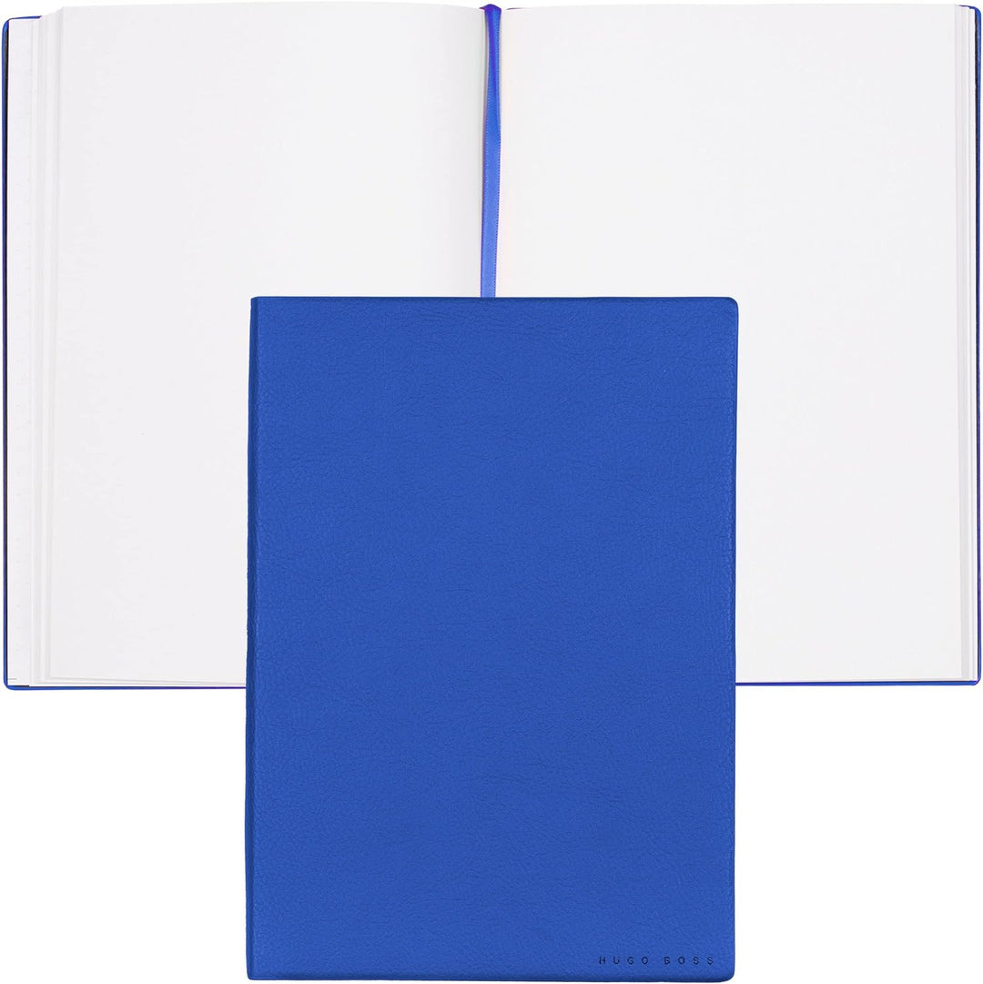 Hugo Boss Schreib-Set Kugelschreiber Gear Matrix Blue und A5 Notizblock Elegance Storyline Blue Plai