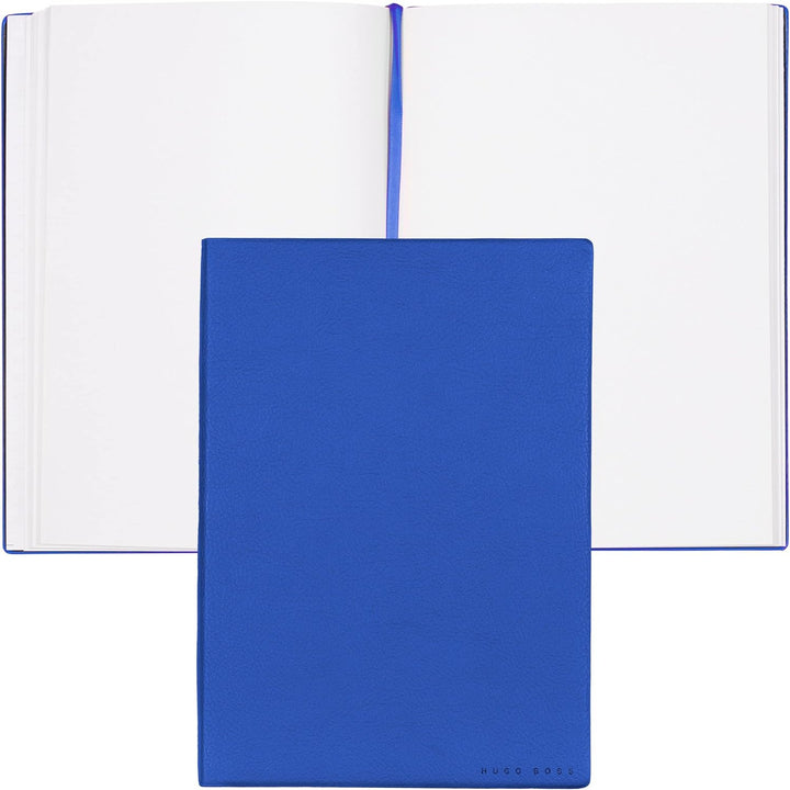 Hugo Boss Schreib-Set Kugelschreiber Gear Matrix Blue und A5 Notizblock Elegance Storyline Blue Plai