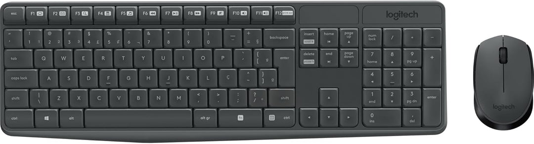Logitech MK235 Kabelloses Set mit Tastatur und Maus für Windows, 2,4 GHz kabelloser Unifying-USB-Emp