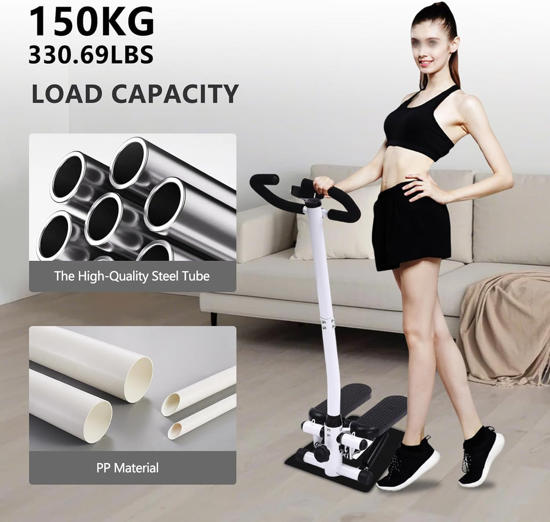 Fitness Stepper, HöHenverstellbar üBung Stepping Machine Mit Lenker,Zuhause Treppensteiger Fitnessge