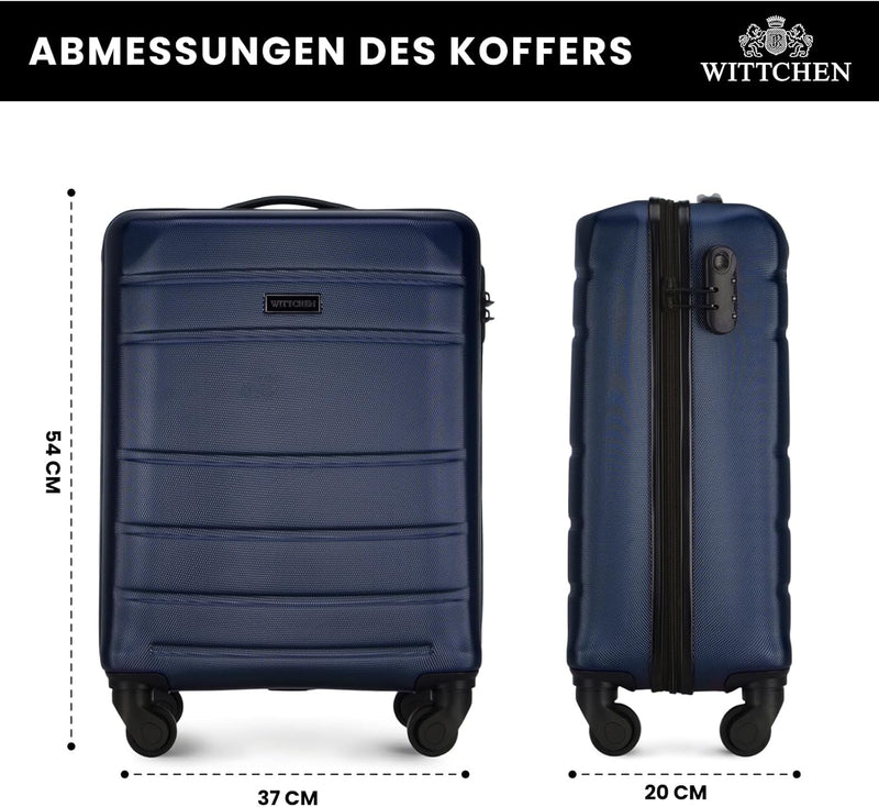 WITTCHEN Handgepäck Trolley Koffer Reisekoffer aus ABS Hartschalen Trolley 4 Rollen Kombinationsschl