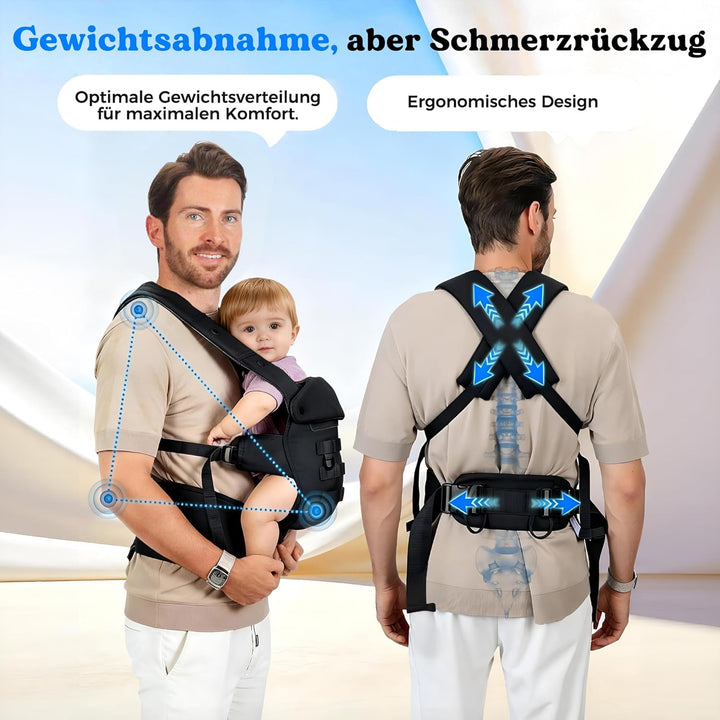 Taktische Babytrage für Väter, Baby Carrier für Kleinkind (4-36 Monate) - 3-in-1 Ergonomische M-Trag