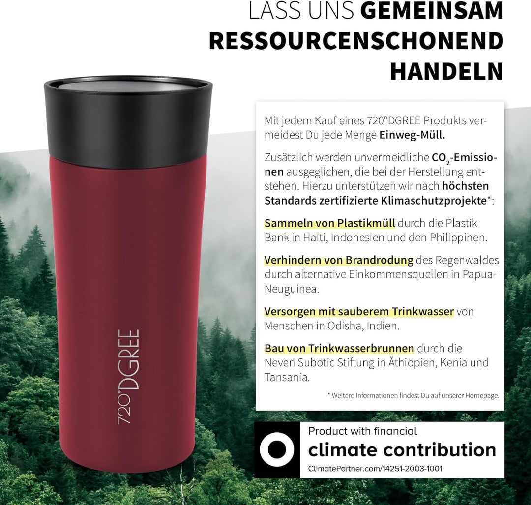 720°DGREE Thermobecher 350ml “PleasureToGo 2.0” - 3 Grössen, 5h Heiss, 10h Kalt, Auslaufsicher, BPA-