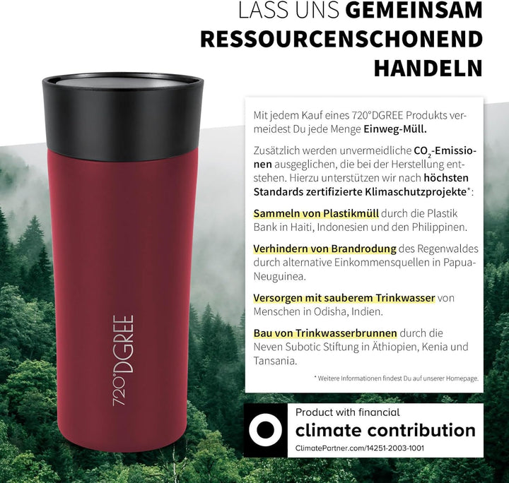 720°DGREE Thermobecher 350ml “PleasureToGo 2.0” - 3 Grössen, 5h Heiss, 10h Kalt, Auslaufsicher, BPA-