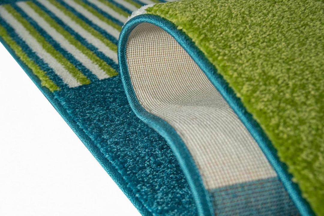 CARPETIA KINDERTEPPICH SPIELTEPPICH Pirat TÜRKIS BLAU Creme Grösse 120 cm Rund, 120 cm Rund