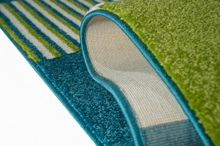 CARPETIA KINDERTEPPICH SPIELTEPPICH Pirat TÜRKIS BLAU Creme Grösse 120 cm Rund, 120 cm Rund