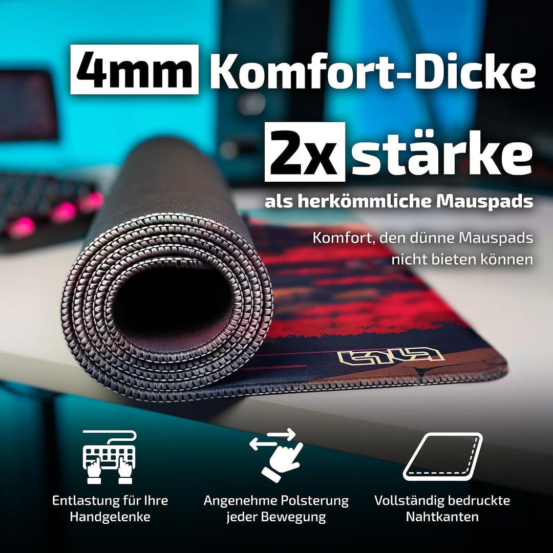 Tilt Gaming Mauspad 500x500 mm - 4 mm rutschfeste Schreibtischunterlage - Speed-Oberfläche &amp; HD-Druc